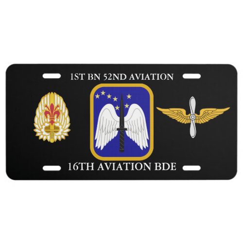 1ST BATTALION 52ND AVIATION 16TH AVIATION BRIGADE  LICENSE PLATE