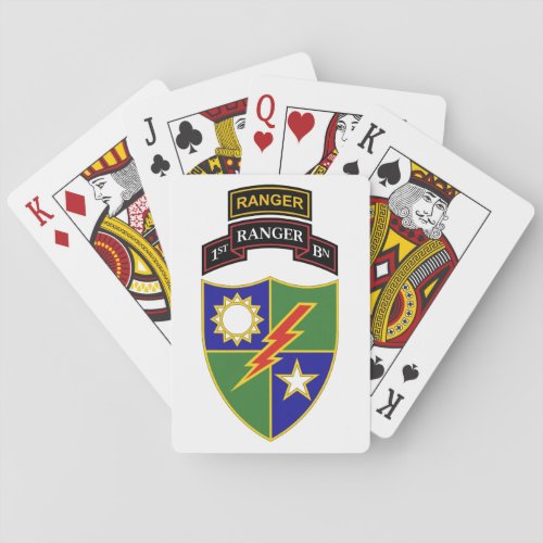 1st Battalion _ 75th Ranger wTab Playing Cards