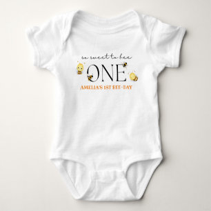 1st bee-day, bee birthday baby bodysuit