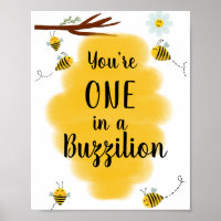 Bumble Bee First Birthday Sign, Milestone Art Print, Bee Party