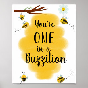 1st Bee Day Bumble Bee Birthday Party Sign