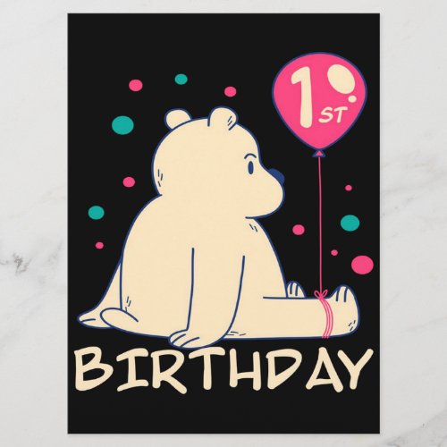 1st Birthday  1 Year Baby  Bear Lover Menu