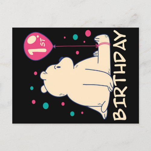 1st Birthday 1 Year Baby _ Cute Funny Kids Gift Announcement Postcard
