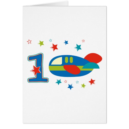 1st Birthday Airplane Cards (Front)
