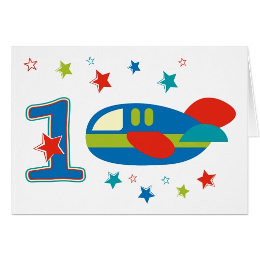 1st Birthday Airplane Cards (Front Horizontal)