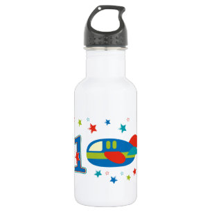 1st Birthday Airplane Stainless Steel Water Bottle