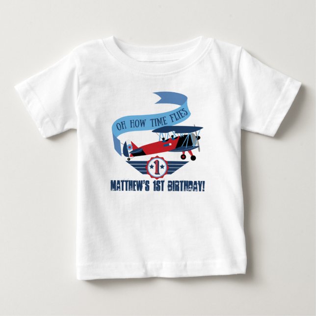 1st birthday, Airplane T-shiert, Aeroplane Baby T-Shirt (Front)