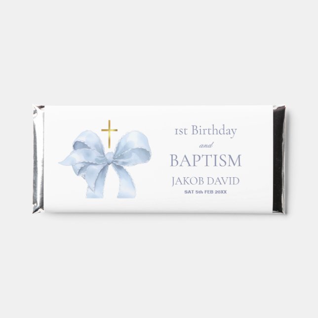 1st Birthday and Baptism Candy Favor, Hershey Bar Favors (Front)