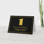 [ Thumbnail: 1st Birthday: Art Deco Inspired Look "1" & Name Card ]