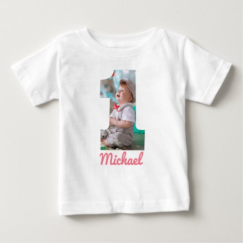 1ST BIRTHDAY BABY CLOTHES CUSTOM PHOTO BABY T_Shirt