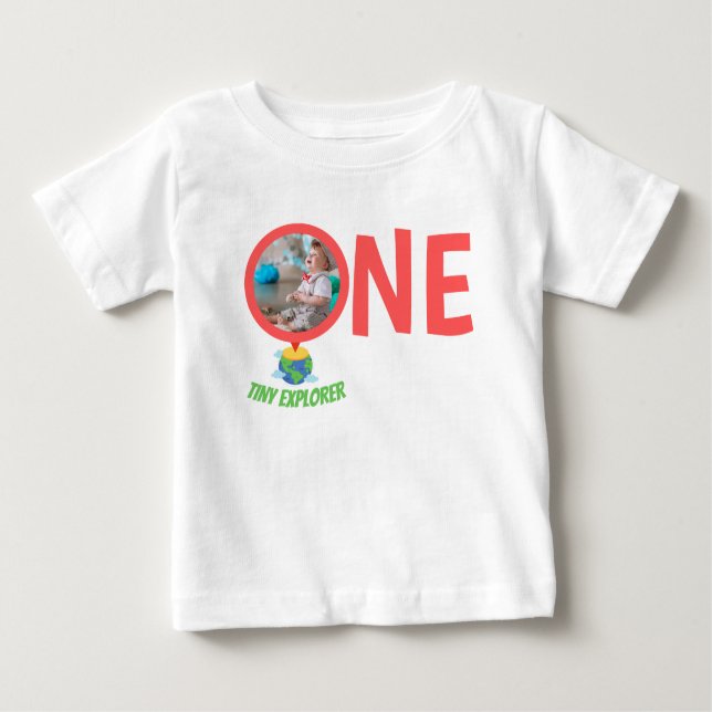 1ST BIRTHDAY BABY CLOTHES CUSTOM PHOTO BABY T-Shirt (Front)