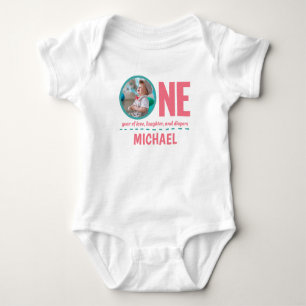 1ST BIRTHDAY BABY CLOTHES CUSTOM PHOTO & TEXT BODYSUIT