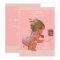 1st Birthday Baby Girl on Phone Pink Chevrons