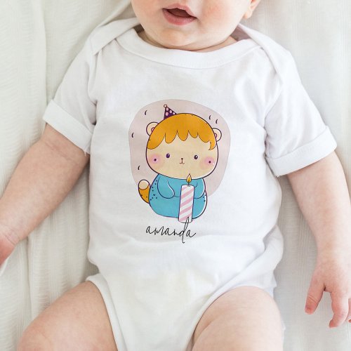 1st Birthday Baby Girl Personalized Baby Bodysuit