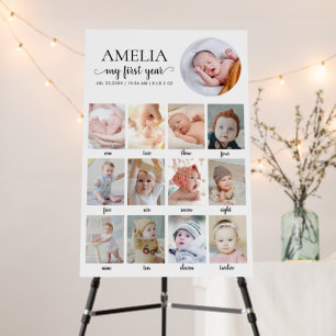 1st Birthday Baby Milestone Photo Party Decor Foam Board