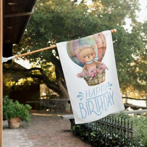 1st birthday balloon boy flag