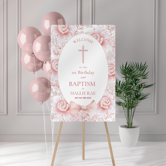 1st Birthday & Baptism Welcome Sign Foam Board (Creator Uploaded)