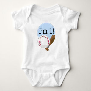 1st Birthday Baseball Kids Baby Bodysuit