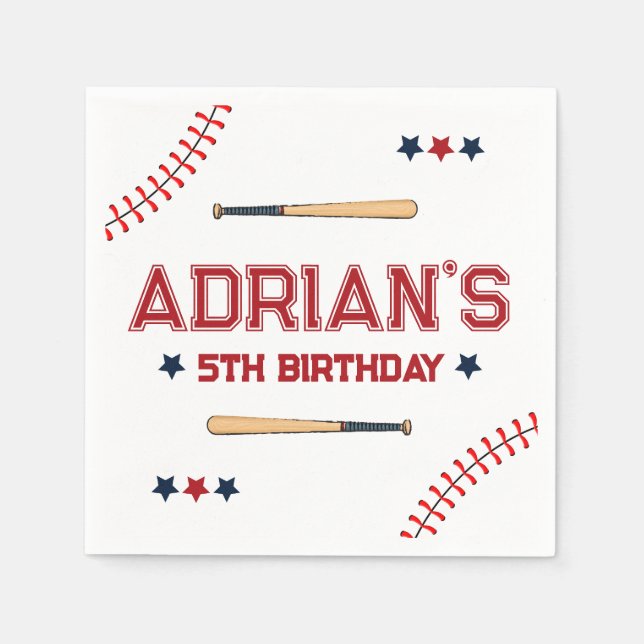 1st Birthday Baseball  Napkins (Front)