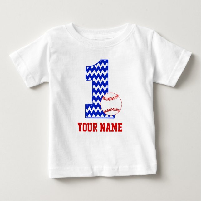 1st Birthday Baseball Personalized T-shirt (Front)