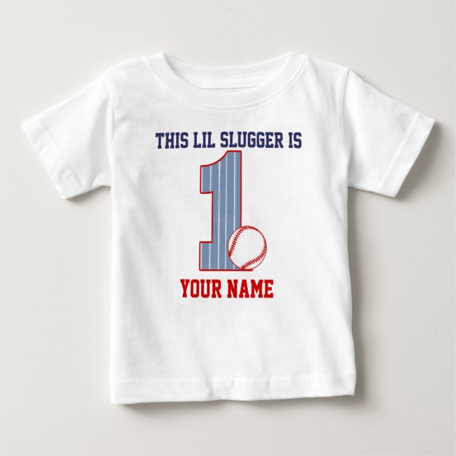 1st Birthday Baseball Personalized T-shirt (Front)