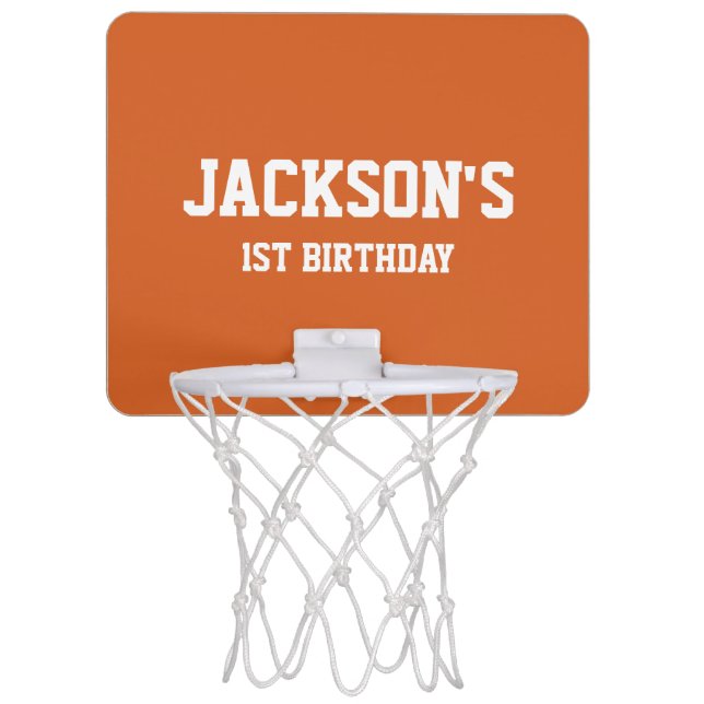  1st Birthday Basketball Ticket Mini Basketball Hoop (Front)