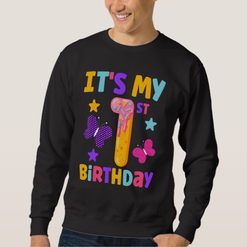 1st Birthday   Birthday Donut Kids Sweatshirt