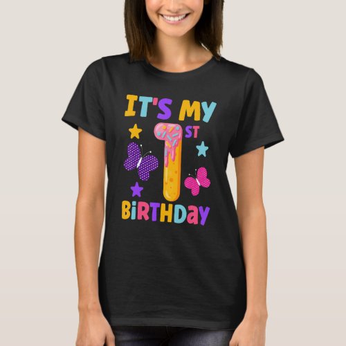 1st Birthday   Birthday Donut Kids T_Shirt