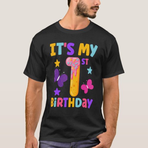 1st Birthday   Birthday Donut Kids T_Shirt
