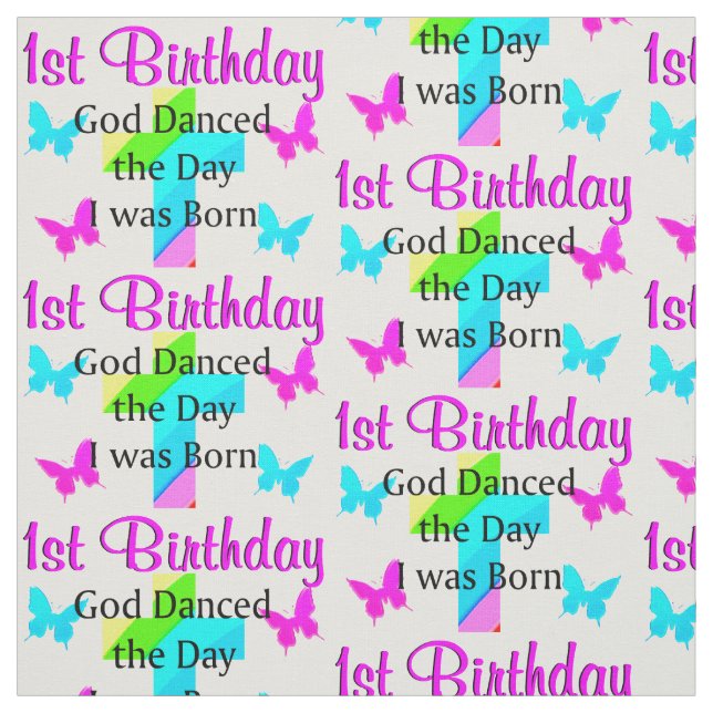 1ST BIRTHDAY BLESSING AND PRAYER FABRIC (Swatch)