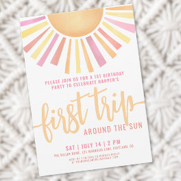 1st Birthday Boho First Trip Around The Sun Invitation