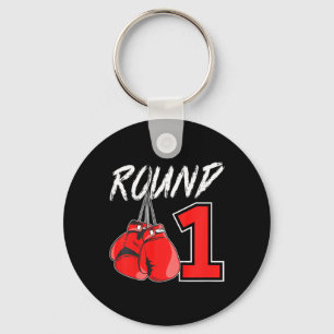 1st Birthday Boxing Boy 1 Year Old Boxer Bday Part Keychain