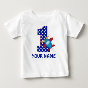1st Birthday Boy Airplane Personalized Shirt