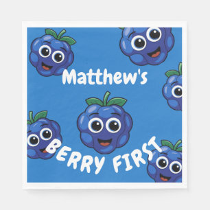 1st Birthday Boy Blue Berryfirst Napkins