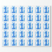 1st Birthday Boy Blue Camo One Year Old B3BZ Wrapping Paper (Flat)
