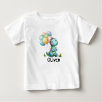 1st Birthday Boy Dinosaur personalized name Shirt
