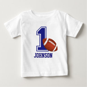 1st Birthday Boy football Personalized Baby T-Shirt