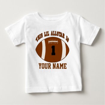 1st Birthday Boy Football Personalized T-shirt by mybabytee at Zazzle