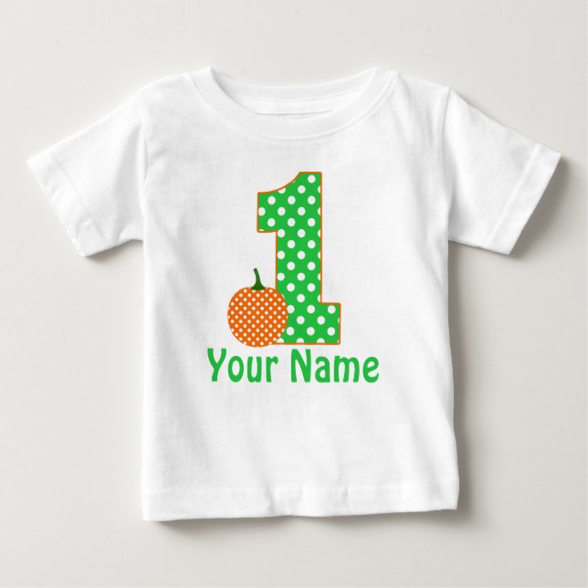1st Birthday Boy Pumpkin T-Shirt (Front)