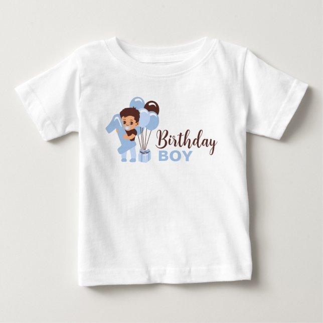 1st Birthday Boy Shirt with Balloons (Front)