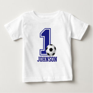 1st Birthday Boy soccer,football Personalized Baby T-Shirt