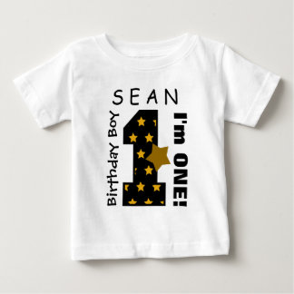 1st Birthday Boy Stars One Year Custom Name V006C Baby T-Shirt