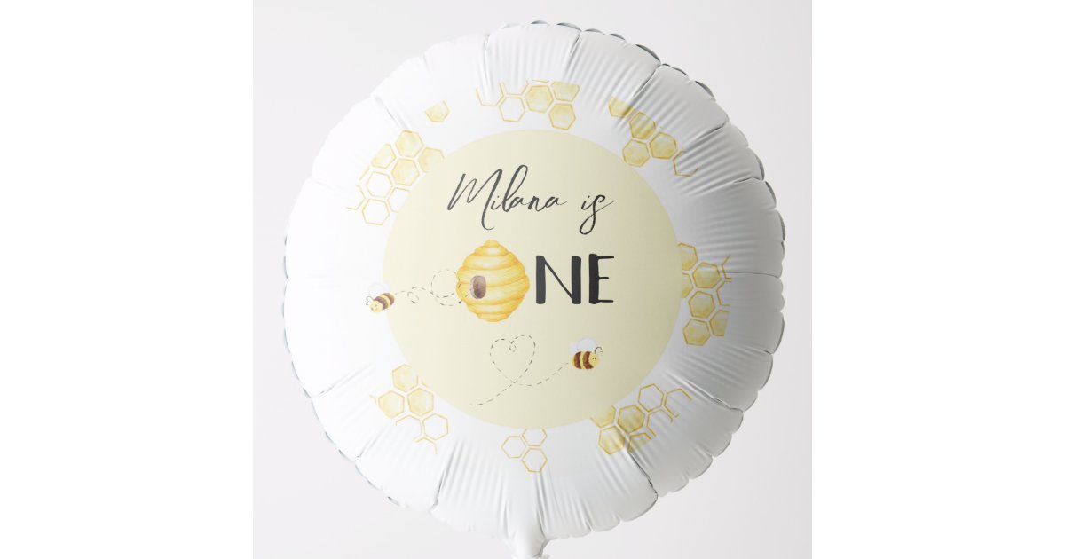 1st birthday Bumble bee day birthday Balloon | Zazzle