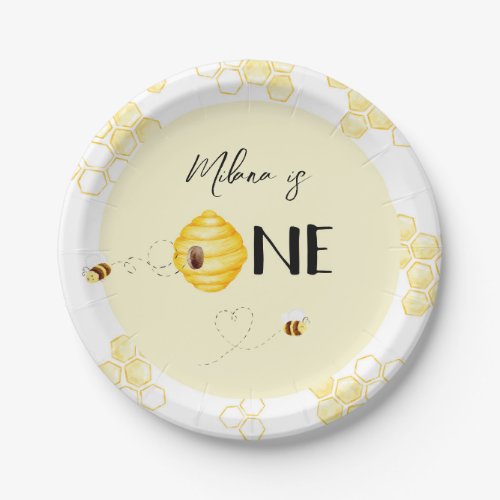 1st birthday Bumble bee day birthday Paper Plates