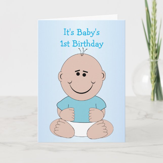 1st Birthday Card Baby Boy (Front)