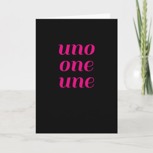 1st Birthday Card Custom Color Uno One Une