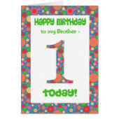 1st Birthday Card for a Brother, Bright and Bubbly (Front)