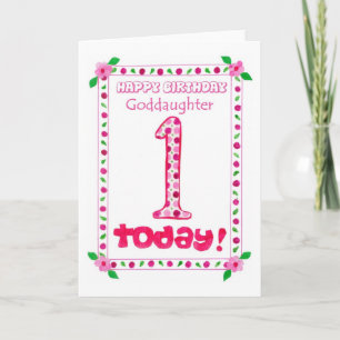 1st Birthday Card for a Goddaughter