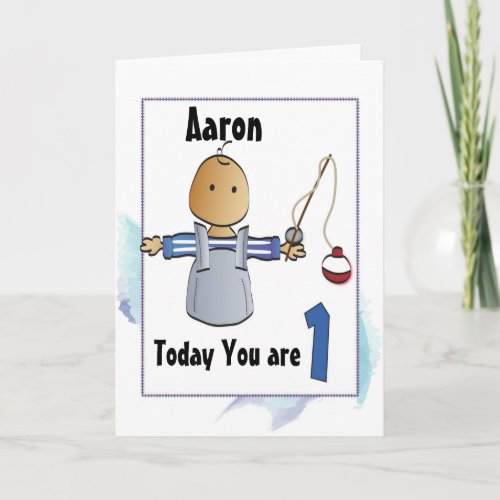 1st Birthday Card Personalized for Him