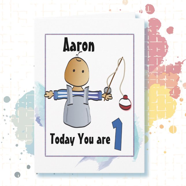 1st Birthday Card Personalized for Him (Creator Uploaded)
